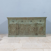 Indian Handmade Carved Solid Hard Wood 4Doors Sideboard